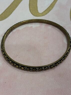 Gold Tone Crystal-Trim Bangle Bracelet